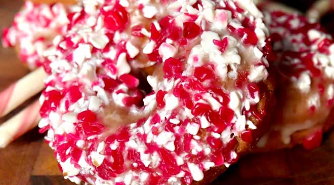 Mighty-O Donuts Candy Cane Donut